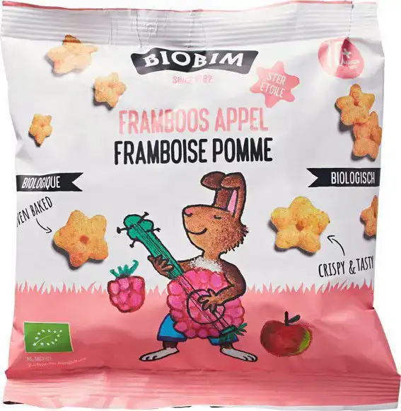 Maispuff sterretjes framboos appel 10+ mnd 20 g