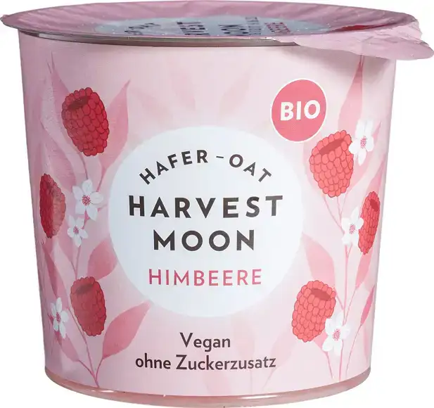 Plantaardige variatie op yoghurt haver framboos 275 g