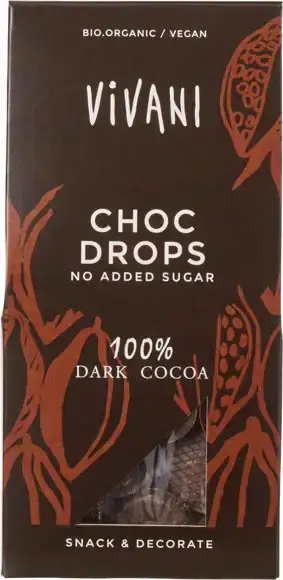 Chocolade drops 100% cacao 100 g