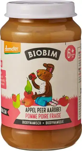 Fruithapje appel peer aardbei 6+ mnd 190 g