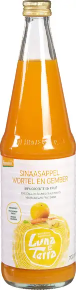 Sinaasappel, wortel en gembersap 700 ml