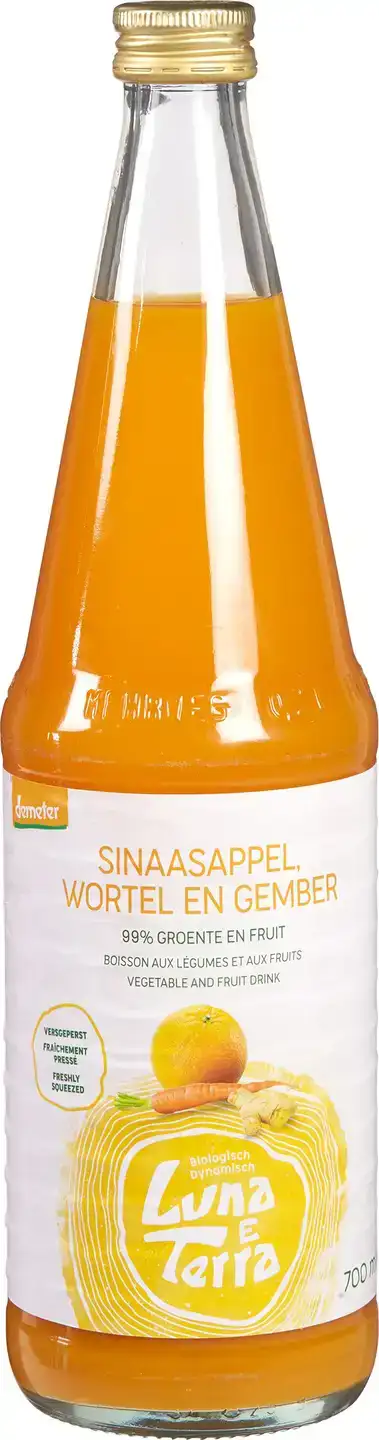 Sinaasappel, wortel en gembersap