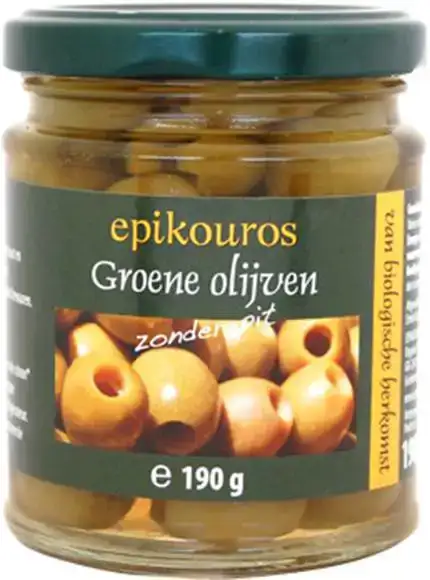 Pitloze groene olijven 190 g