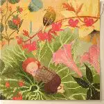 Kaart baby blad vogel