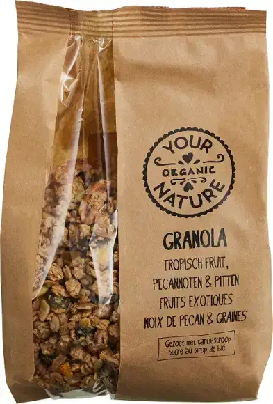 Granola tropisch fruit, pecannoten & pitten 375 g