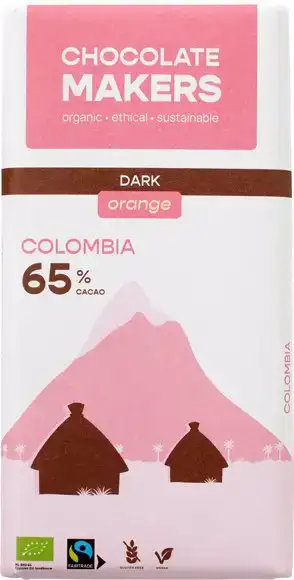 Pure chocolade sinaasappel Colombia 65% 80 g