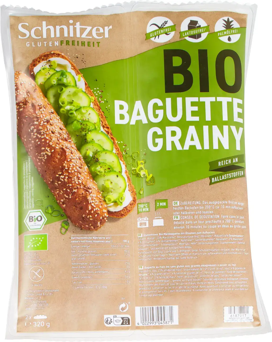 Glutenvrije baguette grainy
