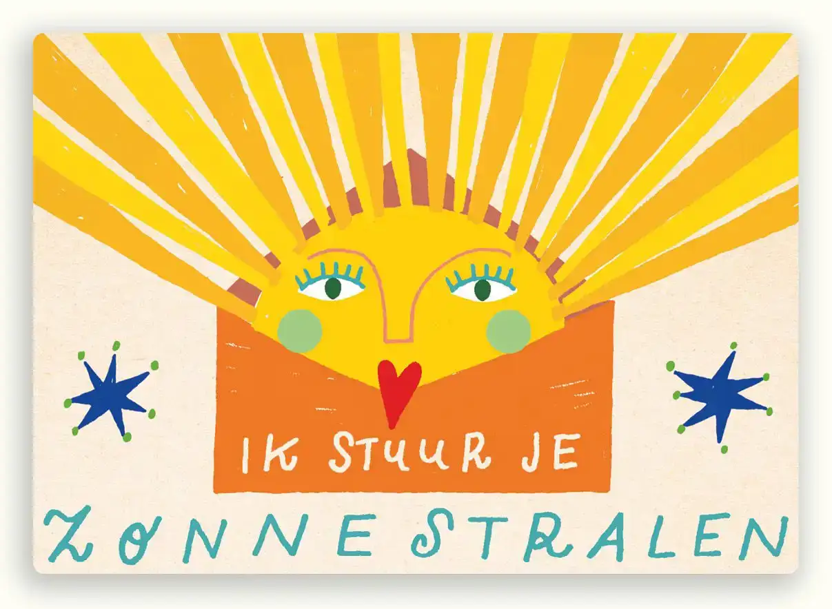 Kaart ik stuur je zonnestralen