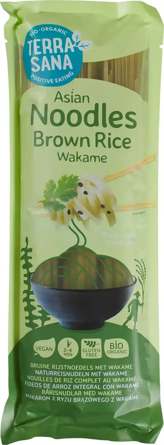 Bruine rijstnoedels wakame