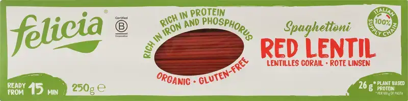 Glutenvrije rode linzen spaghetti 250 g