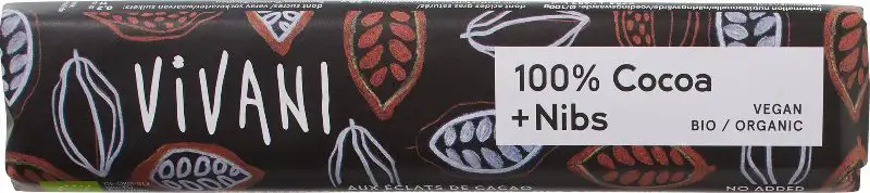Cocoladereepje cacao nibs puur 100% 25 g