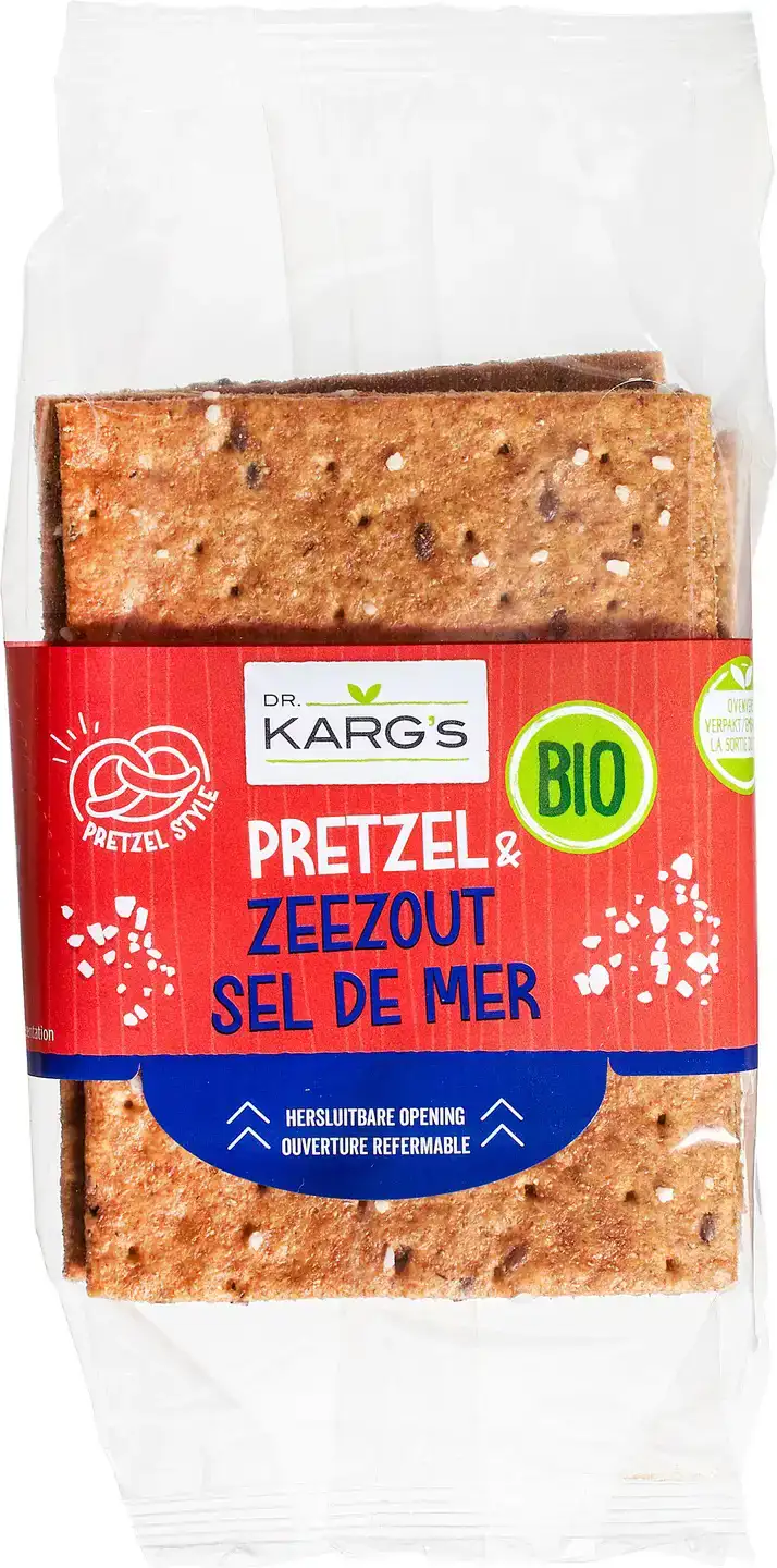 Pretzel-zeezout crackers