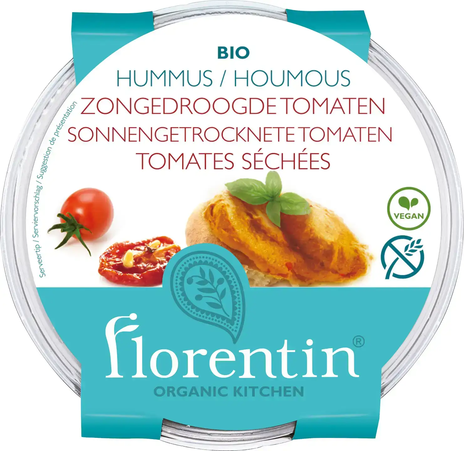 Hummus zongedroogde tomaatjes