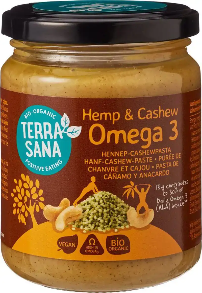 Notenpasta hennep cashewnoot omega-3 fijn