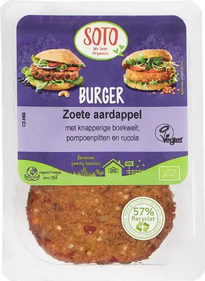 Zoete aardappelburger
